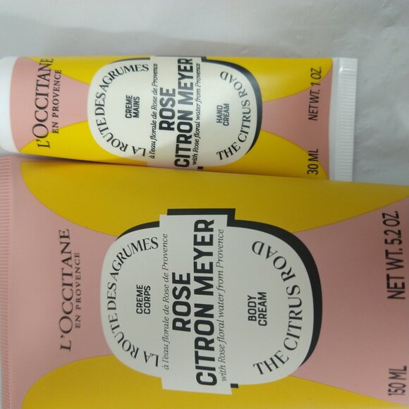 L'Occitane Limited Edition ROSE CITRON MEYER Body Cream & Hand Cream Set NEW - Picture 4 of 6